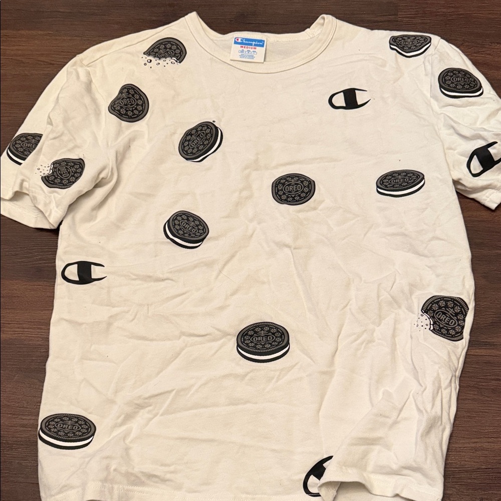 Champion Cream T-Shirt with Cookie Design